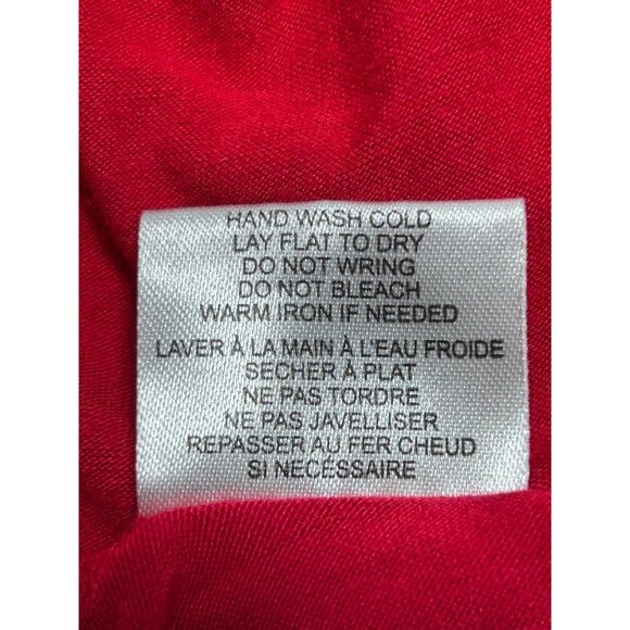 Belldini 3/4 Sleeve Gold Grommet Accent  V-Neck Tunic Top in Red - Sz M - Picture 7 of 7